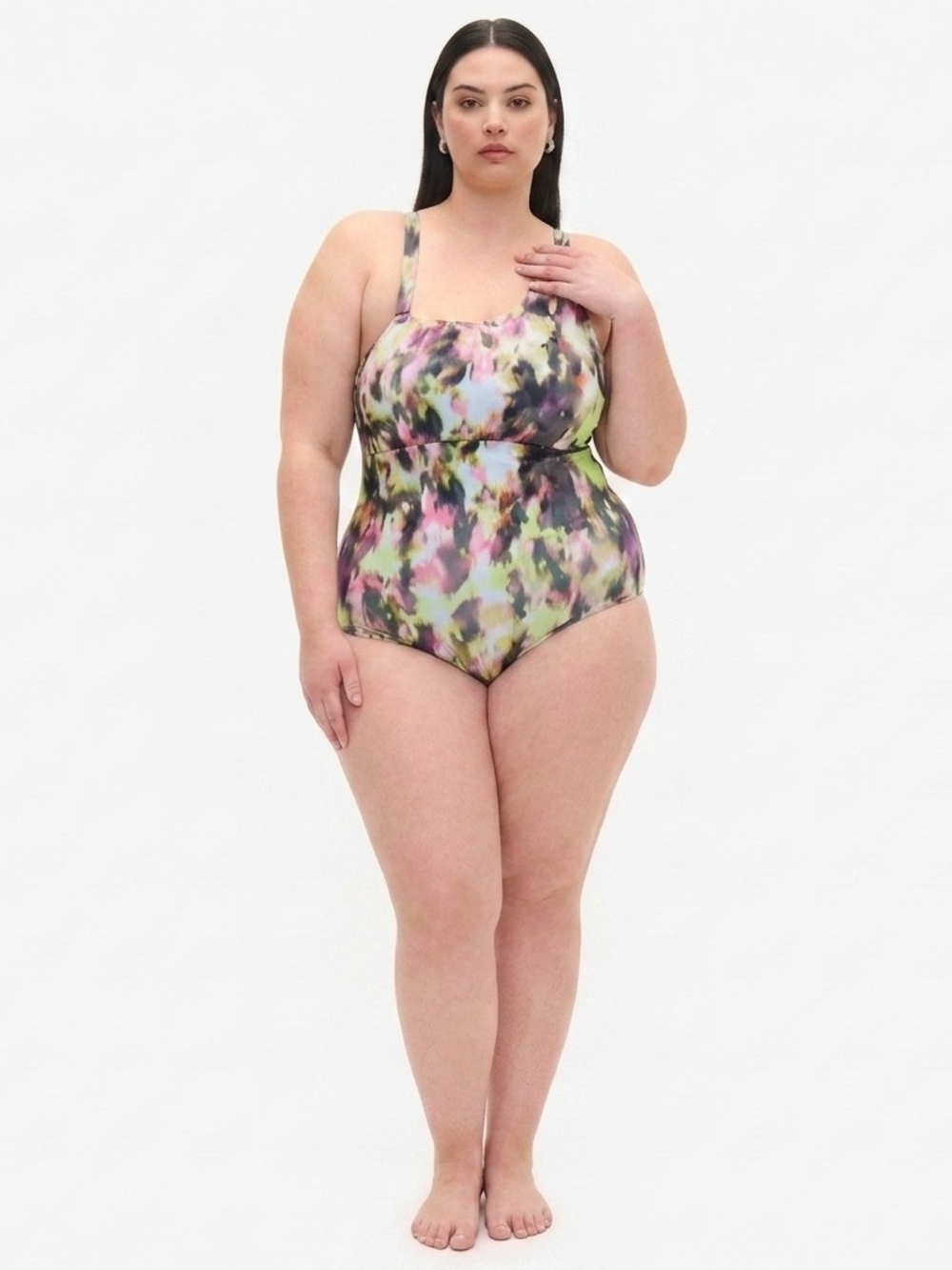 NWT Addition Elle Abstract Print One Piece Swimsuit Plus Size 4X
